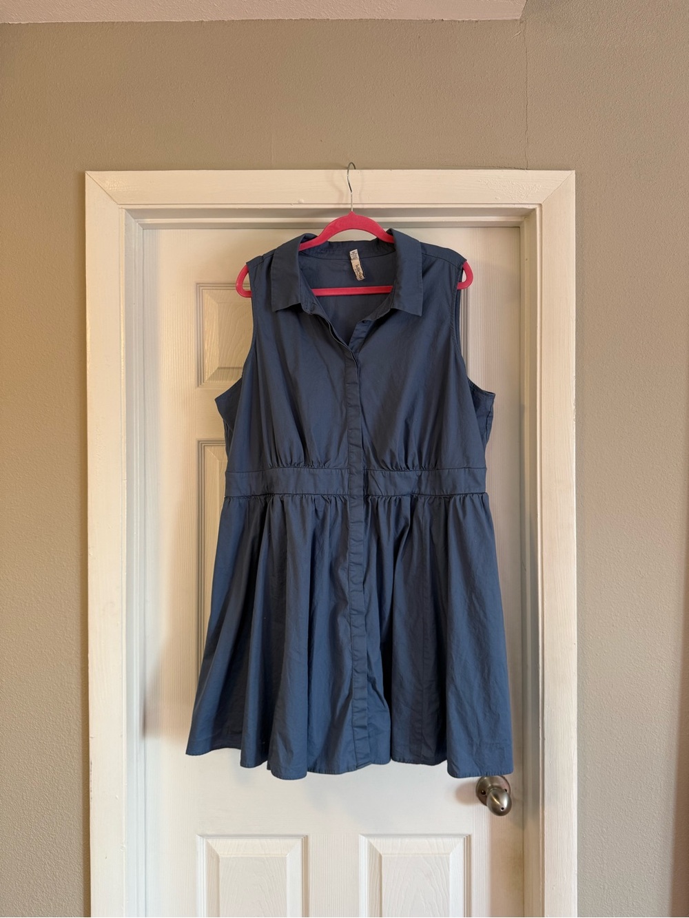 3x, Torrid, belle isle. Sleeveless Button-Down Dress in Slate Blue